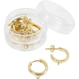 Creolen-Ohrringe, D 15 mm, Dicke 3 mm, Vergoldet, 2x2 Paar/ 1 Pck