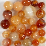 Achat Steinperlen, Größe 1x10, 12x8, 15x6 mm, Lochgröße 0,9-1 mm, Hellbraun, 28 Stk/ 1 Pck