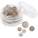 Achat Steinperlen, Größe 1x10, 12x8, 15x6 mm, Lochgröße 0,9-1 mm, Transparent Grau, 28 Stk/ 1 Pck
