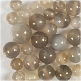 Achat Steinperlen, Größe 1x10, 12x8, 15x6 mm, Lochgröße 0,9-1 mm, Transparent Grau, 28 Stk/ 1 Pck