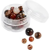 Achat Steinperlen, D 6+8+10 mm, Lochgröße 0,9-1 mm, Dunkelbraun, 28 Stk/ 1 Pck