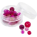 Achat Steinperlen, D 6+8+10 mm, Lochgröße 0,9-1 mm, Pink, 28 Stk/ 1 Pck
