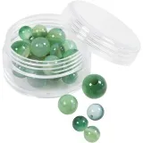Achat Steinperlen, D 13+15 mm, Lochgröße 0,9-1 mm, Grün transparent, 28 Stk/ 1 Pck