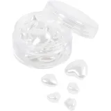 Schmuckperlen, Herzen, D 7-13 mm, Lochgröße 1,3-1,5 mm, Perlmutt, 32 Stk/ 1 Pck