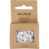 Wachsperlen, Herzen, D 7-13 mm, Lochgröße 1,3-1,5 mm, Perlmutt, 32 Stk/ 1 Pck