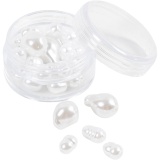 Wachsperlen, Oval, D 6-14 mm, Lochgröße 1,3-1,5 mm, 30 Stk/ 1 Pck