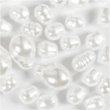 Wachsperlen, Oval, D 6-14 mm, Lochgröße 1,3-1,5 mm, 30 Stk/ 1 Pck