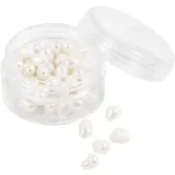 Süßwasserperlen, D 4-6 mm, Lochgröße 1 mm, Längs perforiert, Perlmutt, 55 Stk/ 1 Pck