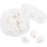 Süßwasserperlen, Längs perforiert, D 9-11 mm, Lochgröße 2 mm, Perlmutt, 13 Stk/ 1 Pck