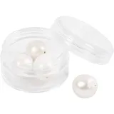Süßwasserperlen, D 13-14 mm, Lochgröße 0,8 mm, Längs perforiert, Perlmutt, 4 Stk/ 1 Pck