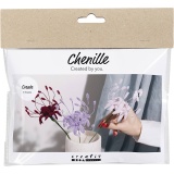 Mini Kreativ Set Blumen aus Pfeifenreiniger, Spinnenlilie, Rosa mattiert, Helllila, Dunkelrot, 1 Pck