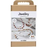 Kreativ Set Schmuck, Beige, Orange gebrannt, Perlmuttweiß, 1 Pck