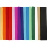 Krepppapier, L 2,5 m, B 50 cm, 22 g, Sortierte Farben, 60 Lage/ 1 Pck