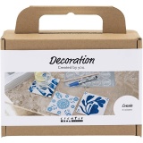 Mini Kreativ Set Dekoration, Porzellanuntersetzer, Blau, 1 Pck
