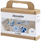 Mini Kreativ Set Dekoration, Porzellanuntersetzer, Blau, 1 Pck