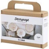 Mini Kreativ Set Découpage, Muschelschalen, Rosa mattiert, 1 Pck