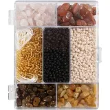 Kreativ Mix Schmuck, Kristalle, Größe 2,6-10 mm, Lochgröße 0,8-1,2 mm, ca. 2520 Stk, Sortierte Farben, 1 Pck