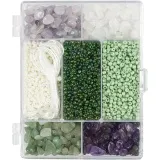 Kreativ Mix Schmuck, Kristalle, Größe 2,6-10 mm, Lochgröße 0,8-1,2 mm, ca. 2460 Stk, Sortierte Farben, 1 Pck