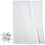 Papierstreifen für Sterne, L 45 cm, D 4,5 cm, B 10 mm, Weiß, 500 Streifen/ 1 Pck