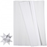 Papierstreifen für Sterne, L 45 cm, D 4,5 cm, B 10 mm, Weiß, 500 Streifen/ 1 Pck