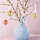 Mini Kreativ Set Bügelperlen, Hängedekorationen in Eierform, Sortierte Farben, 1 Pck