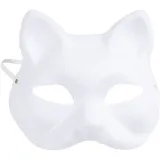 Katzenmaske, H 17,5 cm, B 18,5, Weiß, 1 Stk