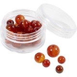 Achat Steinperlen, Größe 1x10, 12x8, 15x6 mm, Lochgröße 0,9-1 mm, Orange gebrannt, Rot, 28 Stk/ 1 Pck
