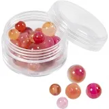 Achat Steinperlen, D 6+8+10 mm, Lochgröße 0,9-1 mm, Beige, Rosa, 28 Stk/ 1 Pck