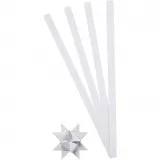 Papierstreifen für Sterne, L 45 cm, D 4,5 cm, B 10 mm, Weiß, 100 Streifen/ 1 Pck