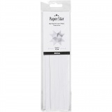 Papierstreifen für Sterne, L 45 cm, D 4,5 cm, B 10 mm, Weiß, 100 Streifen/ 1 Pck