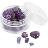 Kristallperlen, Amethyst, D 7-12 mm, Lochgröße 1 mm, Flieder, 63 Stk/ 1 Pck