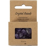 Kristallperlen, Amethyst, D 7-12 mm, Lochgröße 1 mm, Flieder, 63 Stk/ 1 Pck