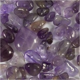 Kristallperlen, Amethyst, D 7-12 mm, Lochgröße 1 mm, Flieder, 63 Stk/ 1 Pck