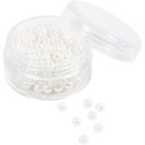Wachsperlen, D 4 mm, Lochgröße 1,5 mm, Perlmutt, 210 Stk/ 1 Pck