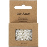 Wachsperlen, D 4 mm, Lochgröße 1,5 mm, Perlmutt, 210 Stk/ 1 Pck
