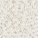 Wachsperlen, D 4 mm, Lochgröße 1,5 mm, Perlmutt, 210 Stk/ 1 Pck