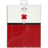 Papierstreifen für Sterne, L 45 cm, D 4,5 cm, B 10 mm, Rot, 500 Streifen/ 1 Pck