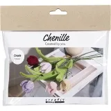 Mini Kreativ Set Blumen aus Pfeifenreiniger, Tulpen, Sortierte Farben, 1 Pck