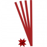 Papierstreifen für Sterne, L 45 cm, B 10 mm, D 4,5 cm, Rot, 100 Streifen/ 1 Pck