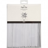 Papierstreifen für Sterne, L 45 cm, D 6,5 cm, B 15 mm, Weiß, 500 Streifen/ 1 Pck