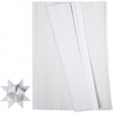 Papierstreifen für Sterne, L 45 cm, D 6,5 cm, B 15 mm, Weiß, 500 Streifen/ 1 Pck