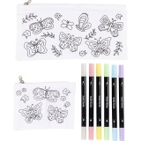Mini Kreativ Set Textildekoration, Schmetterlinge, Pastellfarben, 1 Pck