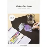 Aquarellpapier, A4, Blatt 210x297 mm, 230 g, Schwarz, 15 Bl./ 1 Pck