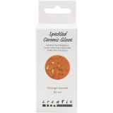 Gesprenkelte Keramikglasur , 999-1060 °C, Deckend, Orange Sunset, 60 ml/ 1 Dose