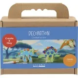 Mini Kreativ Set Dekoration, Dinosaurier, Blau, Grün, Orange, Rot, 1 Pck