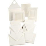 Passepartout-Karten, Kartengröße 10,5x15 + 12,5x12,5 cm, Inhalt kann variieren , Naturweiß, 50 Set/ 1 Pck