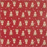Geschenkpapier, Rentier mit Schal, B 50 cm, 80 g, Dunkelrot, 100 m/ 1 Rolle