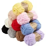 Veloursgarn, L 10x105 m, Nadel 5-6, Sortierte Farben, 10x100 g/ 1 Pck