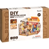 DIY-Miniatur-Zimmer, Buchladen, H 17 cm, L 18 cm, B 25 cm, 1 Stk