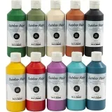 Outdoor-Farbe, seidenmatte, Sortierte Farben, 10x250 ml/ 1 Pck